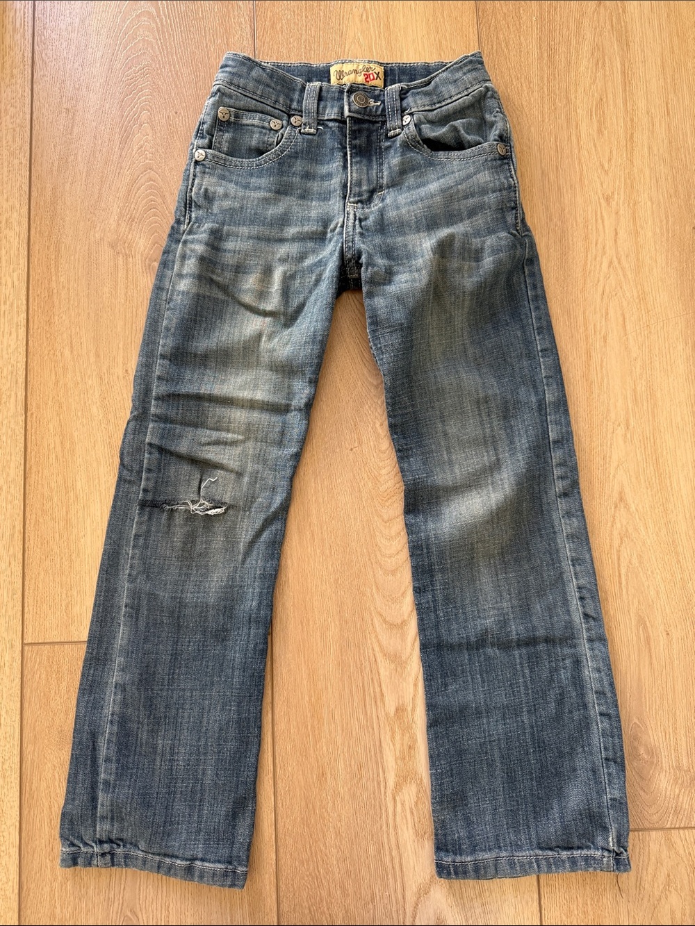 Wrangler Boys Straight Leg Faded Blue Jeans Size 8 Slim